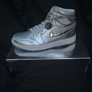 Nike Air Jordan Silver High-Top Sneakers